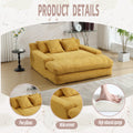 Coolmore Chenille 2 Seater Lazy Sofa With 5 Back Pillows,Comfy Sofa Deep Seat Couch For Living Room,Club Mustard Yellow Mustard Yellow Primary Living Space Modern Foam Chenille 2 Seat