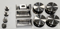 Roller Set With Wall Brackets And Anti Jump Knobs Only, 24D01P07 Bnx Brushed Nickel Stainless Steel