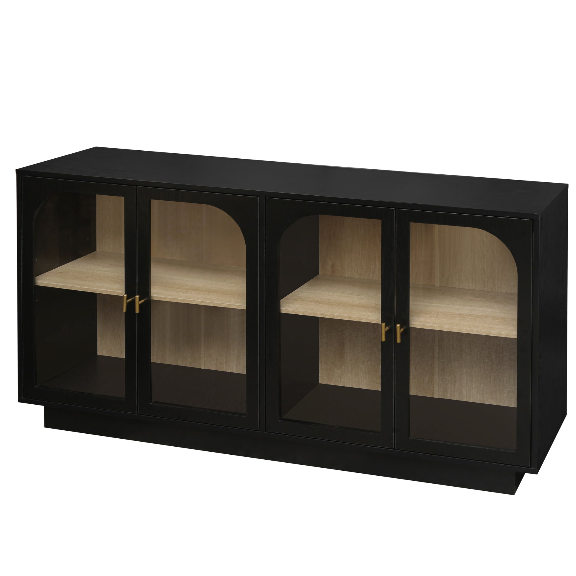 Storage Cabinet With Acrylic Door For Living Room, Dining Room, Study Black Particle Board