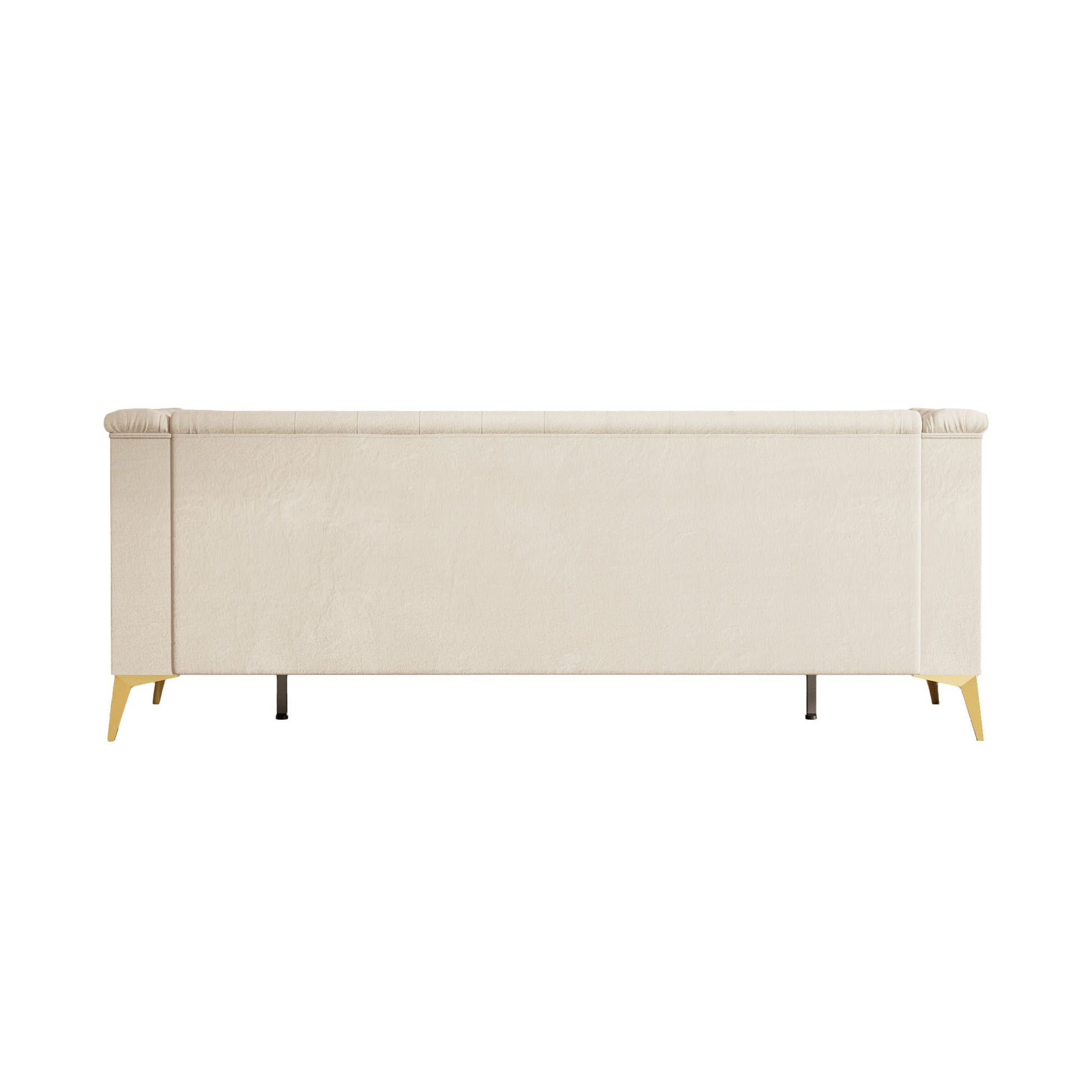 Fx P83 Cw Sofa Modern Velvet Living Room Chesterfield Design 82.7Inch Wide Sofa Cream White Color Beige Velvet 3 Seat