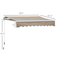 Outsunny 8' X 7' Patio Retractable Awning, Manual Exterior Sun Shade Deck Window Cover, Brown Brown Aluminum