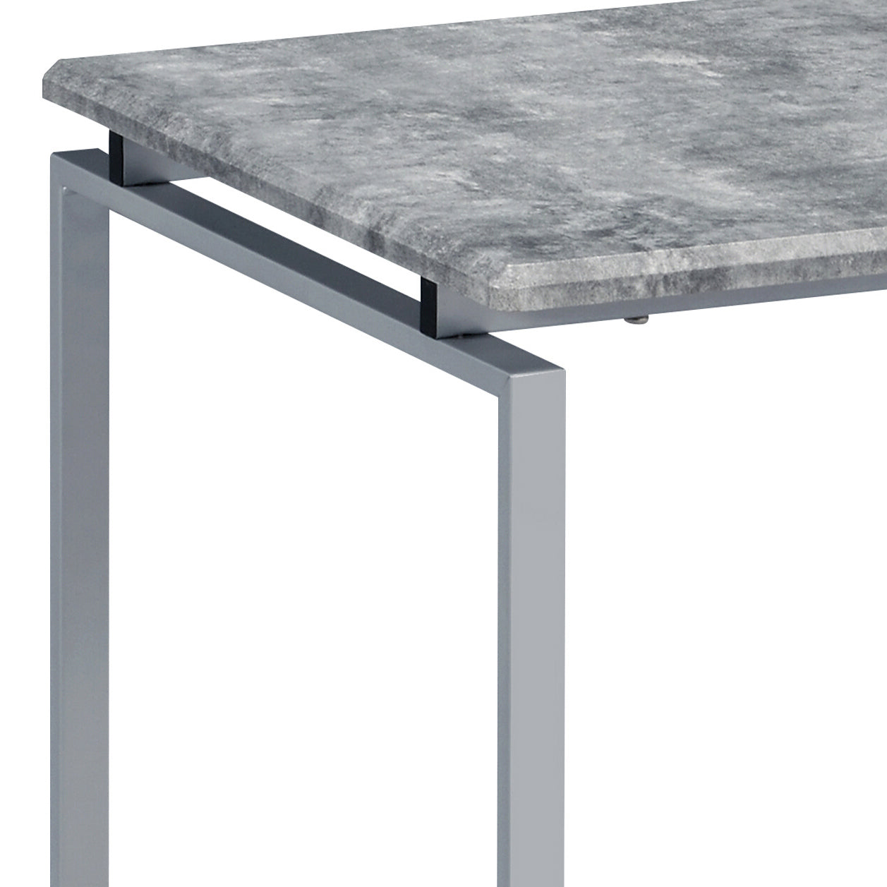 Grey And Silver Occasional Set With Trestle Base Grey Silver Primary Living Space Modern Rectangular Wood Metal Sled