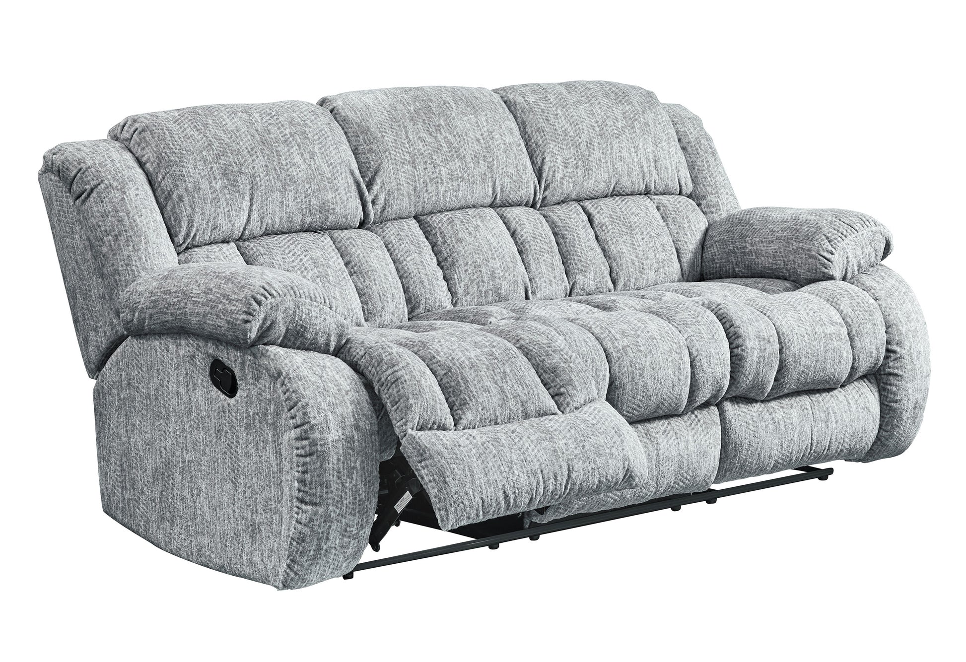 Stonic Grey Reclining Sofa Gray Fabric 3 Seat