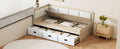 Twin Size Daybed With Three Drawers And Three Storage Compartments, Nature Beige Twin Beige Natural Mdf