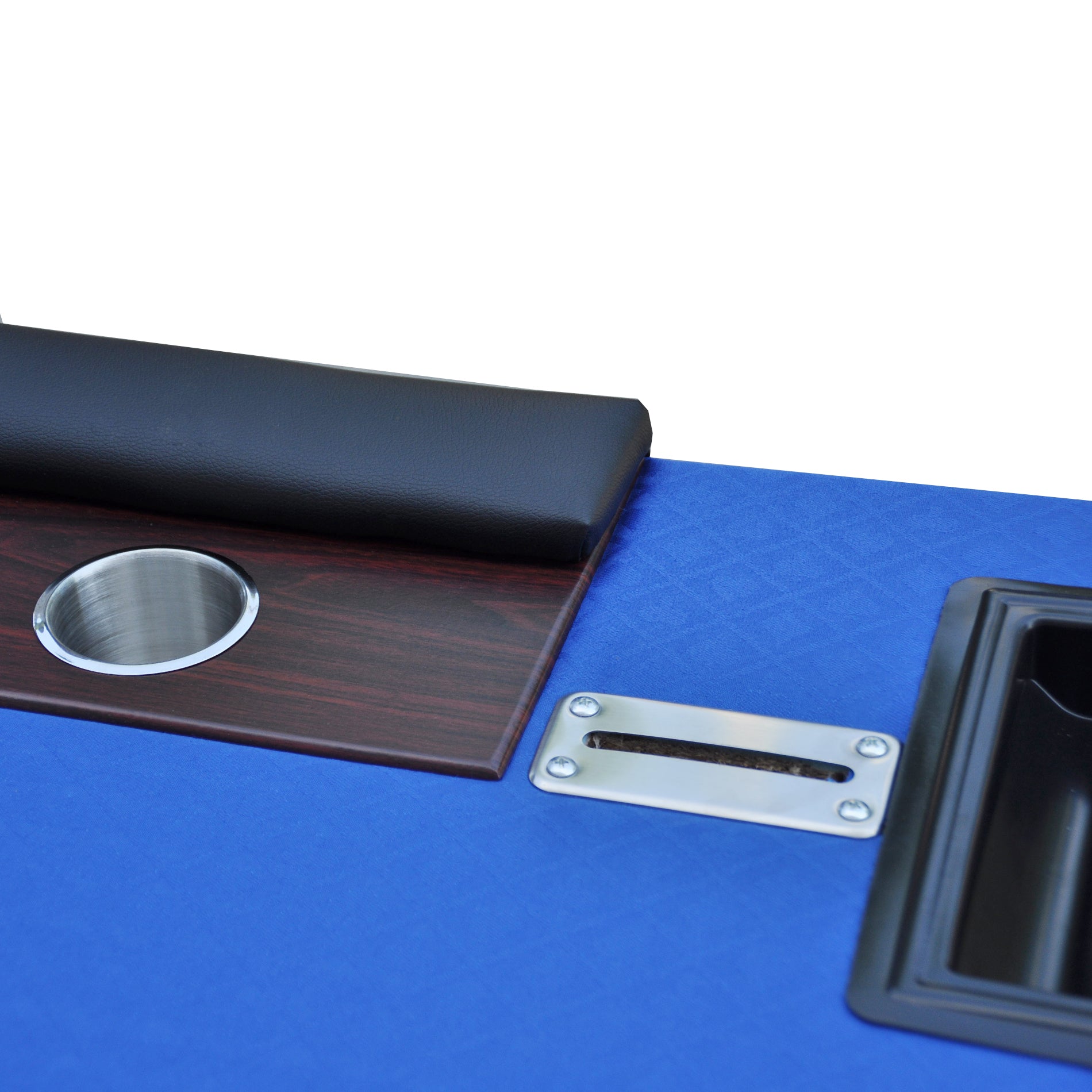 96" Poker Table Model 16367 With U Shape Legs, Drox Box, Chips Tray Blue Blue Primary Living Space Modern Wood