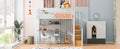 Full Size Metal Loft Bed With Wardrobe, Desk, Storage Shelves, White Expected Arrival Time: 10.3 Box Spring Not Required Full White Metal Mdf Metal