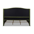 Marcella Upholstered Shelter Headboard Bed Set, King, Olive Green Performance Velvet Box Spring Required King Olive Green Wood Foam Velvet Velvet