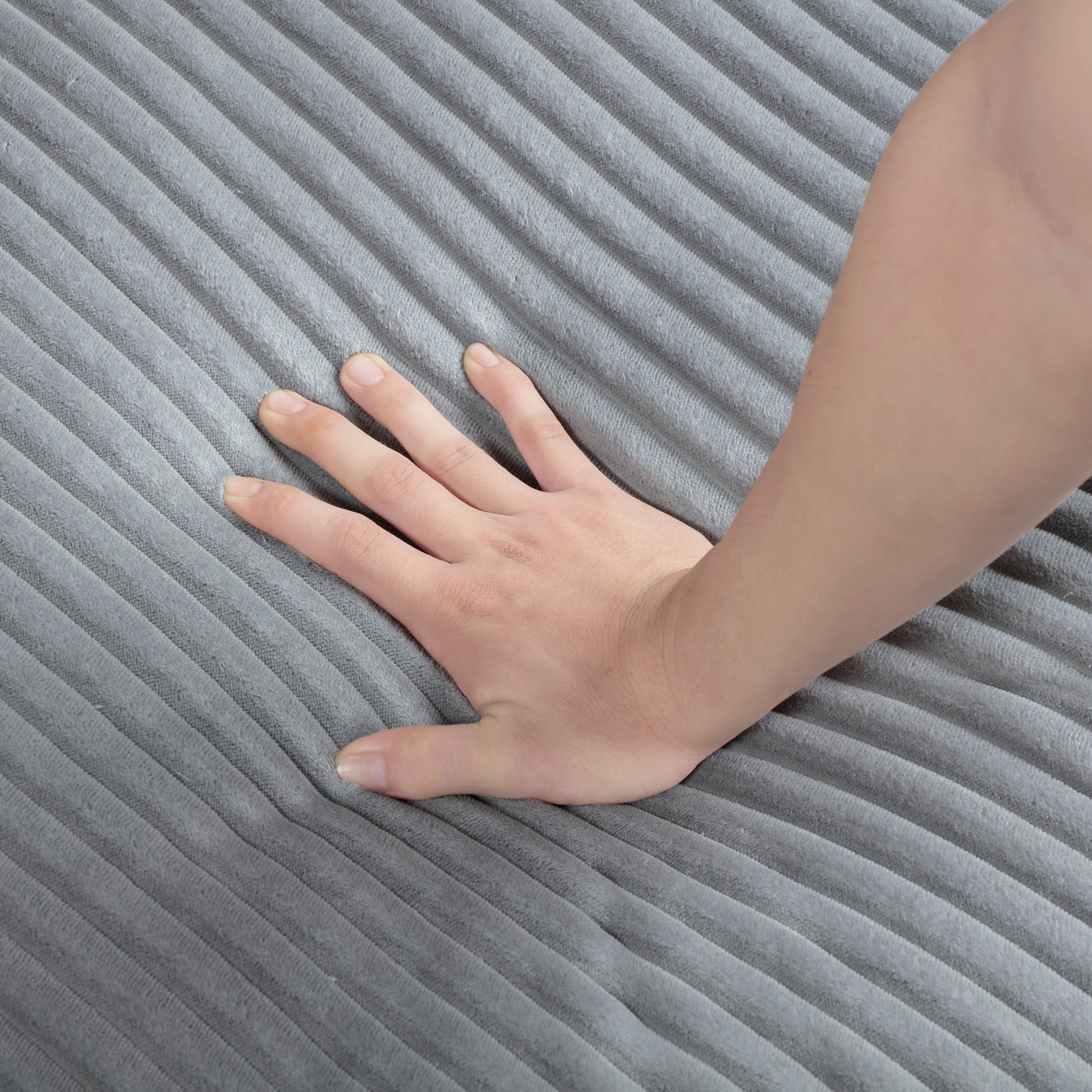 5Pc Modular Sectional Set Gray Corduroy Upholstery 2X Armless Chairs 3X Corner Seats Soft Pillows Living Room Furniture Gray Corduroy Wood Primary Living Space Contemporary,Modern Modular