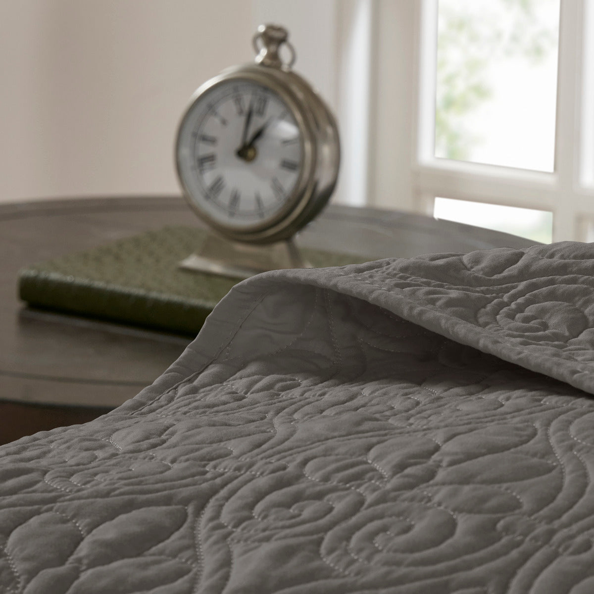 Reversible Bedspread Set Dark Grey King Dark Grey Cotton