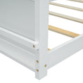 Twin Size Floor Platform Bed With Built In Book Storage Rack,White Twin White American Design Pine