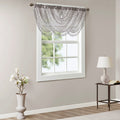 Diamond Sheer Embroidered Waterfall Valance Grey 38X46