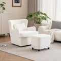Modern Luxury Velvet Swivel Chair, 360 Swivel Comfort Round Armchair, Single Sofa Chair With Lounge Seat For Bedroom Office Reading Space, Set Of 1Beige Beige Wood