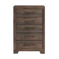 Plinz Brown 5 Drawer Chest Brown Engineered Wood