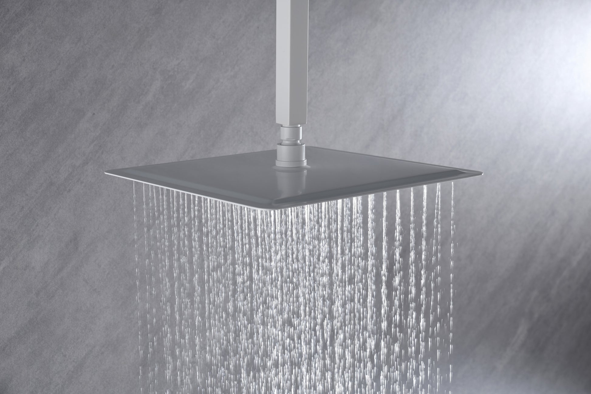 Rain Shower Head High Pressure Rainfall Showerhead Water Saving White Bathroom Stainless Steel