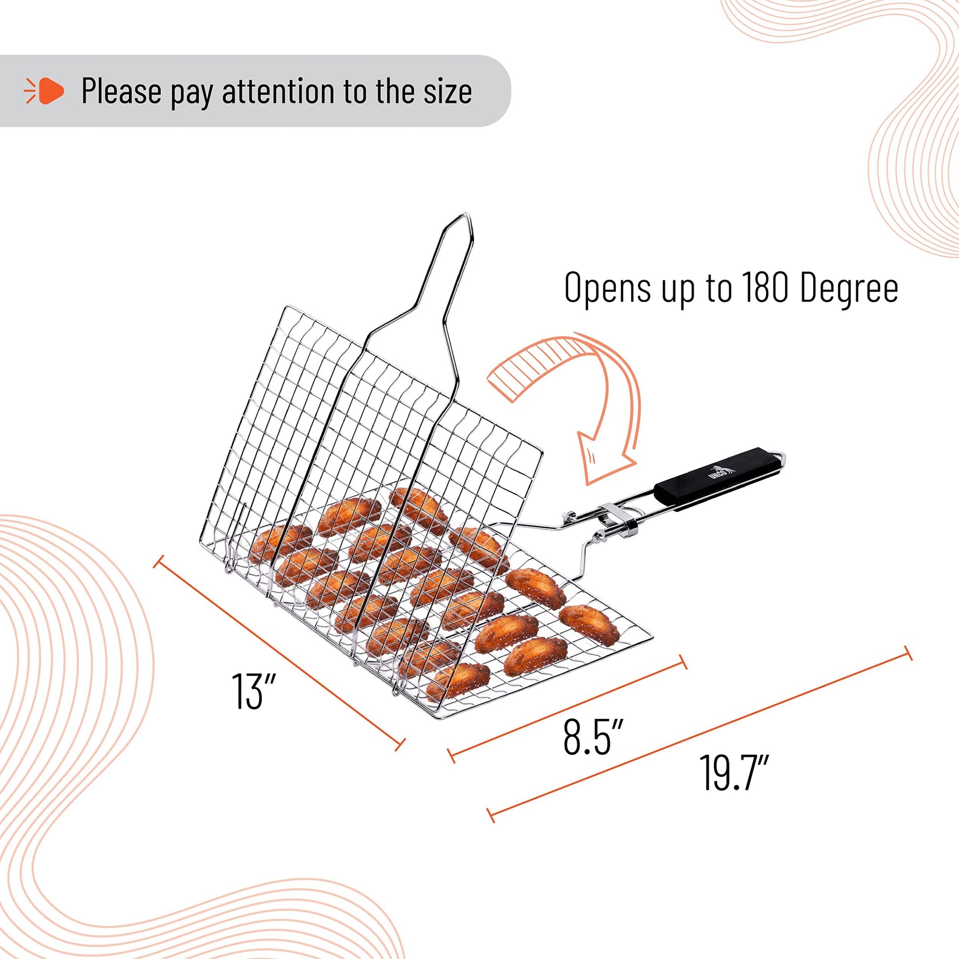 Grill Basket, Stainless Steel, Fish Grill Baskets For Outdoor Grill, Vegetable Grill Basket, Bbq Grill Basket, Fish Basket For Grilling, Grill Accessories Silver Stainless Steel