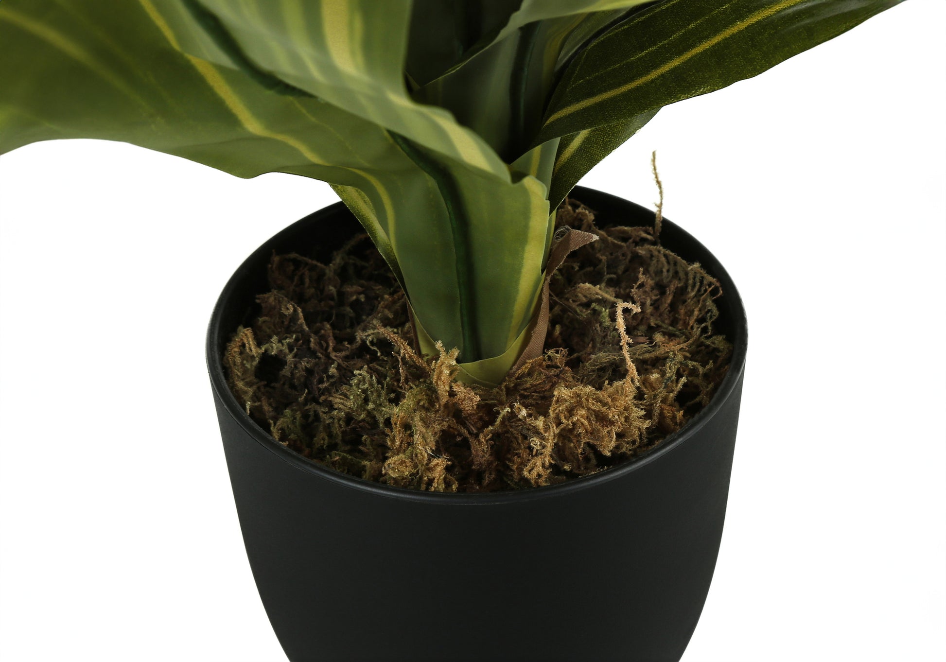 Artificial Plant, 17" Tall, Dracaena, Indoor, Faux, Fake, Table, Greenery, Potted, Real Touch, Decorative, Green Leaves, Black Pot Green Plastic