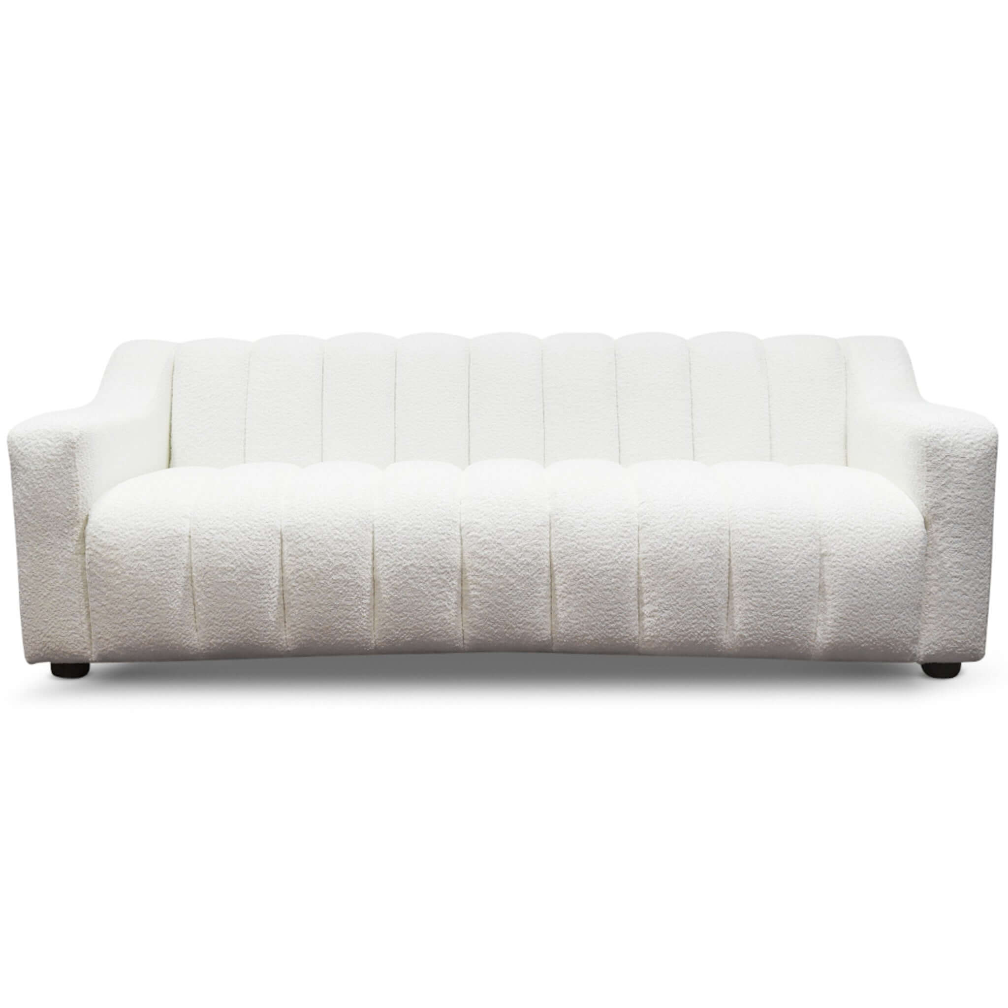 Marcus Luxury Tight Back Cream Boucle Couch Cream,Creamy White,Ivory,White Tight Back Boucle 4 Seat