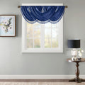 Faux Silk Waterfall Embellished Valance Navy 38X46
