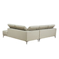 111.42Inch Modern Design L Shaped Deep Sectional Couch,Genuine Leather Sofa With Adjustable Headrests Couch,Minimalist Style Comfy Upholstery Corner Couch With Chaise For Living Room,Apartment,Office Grey Genuine Leather 5 Seat