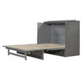 Full Size Murphy Bed With Large Drawers,Brushed Gray Full Gray Plywood