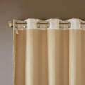 Printed Jacquard Grommet Top Total Blackout Curtain Panel Only 1 Pc Panel Ivory Polyester