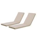 2Pcs Set Outdoor Lounge Chair Cushion Replacement Patio Funiture Seat Cushion Chaise Lounge Cushion Khaki Polyester