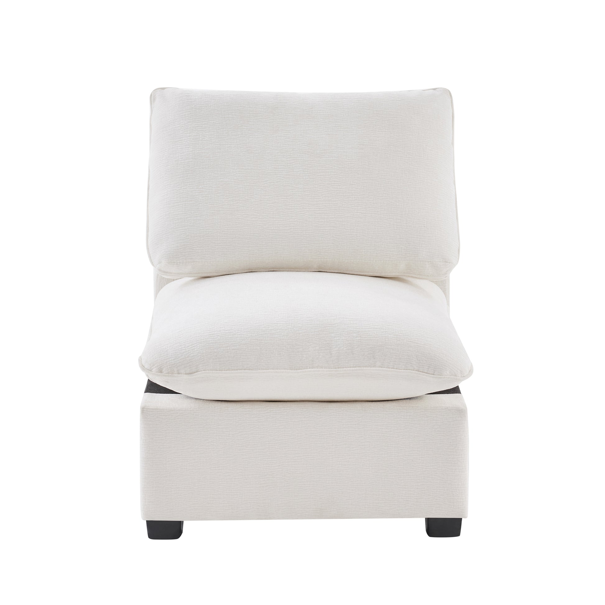 30*26" Single Seat Module For Modular Sectional Sofa,Deep Seat,Chenille,2 Colors White Chenille 1 Seat