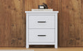Vintage Two Drawer Wooden Nightstand, Simple And Generous, Large Storage Space,White White Particle Board Mdf