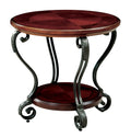 Traditional Style Brown Cherry 1Pc End Table Open Bottom Shelf Ornate Design Living Room Furniture Brown Multi Primary Living Space Classic,Contemporary,Ornate Traditional,Traditional Open Storage Coffee & End Tables Solid Wood