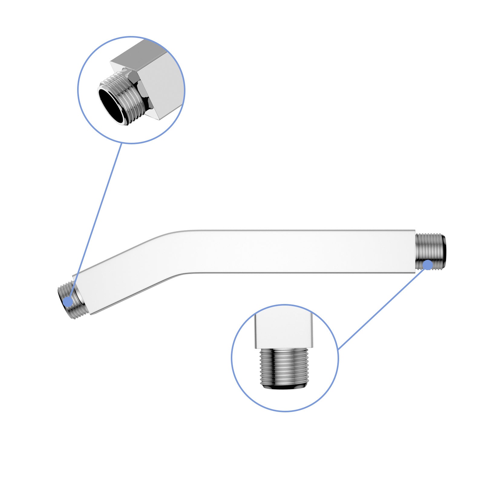 6" Shower Arm With Flange, Chrome Chrome Stainless Steel