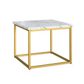Marb White End Table White Solid Wood