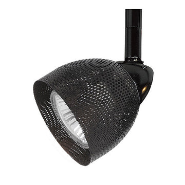 Round Metal Mesh Shade Track Light Head And Frame, Black Black Metal