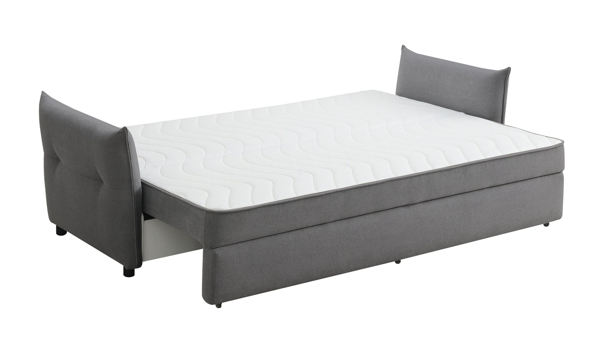 Irina Sofa W Sleeper, Gray Fabric Lv03100 Gray Upholstered 2 Seat