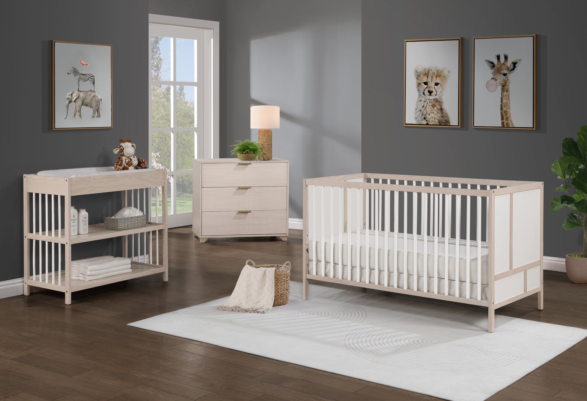 Pixie Finn 3 In 1 Crib In Washed Natural White Natural White Wood