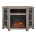 Classic Glass Door Fireplace Tv Stand For Tvs Up To 55
