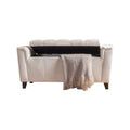 Alden Armed Storage Bench Ivory Velvet