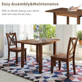 3 Piece Wood Drop Leaf Breakfast Nook Dining Table Set With 2 X Back Chairs For Small Places, Brown Brown Wood Dining Room Folding Rectangular Breakfast Nook Wood Wood Brown Ladder Back Seats 2 48