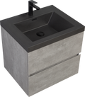 Wall Mounted Bathroom Vanity With Integrated Sink, Two 30