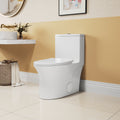1.1 1.6 Gpf Elongated Comfort Height Floor Mounted One Piece Toilet, Cupc Certified, Watersense Cetified, Ceramic, White Color, Soft Close Seat White Ceramic