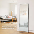 Full Length Mirror, Floor Mirror With Stand, Dressing Mirrorbedroom Mirror With Aluminium Frame 65