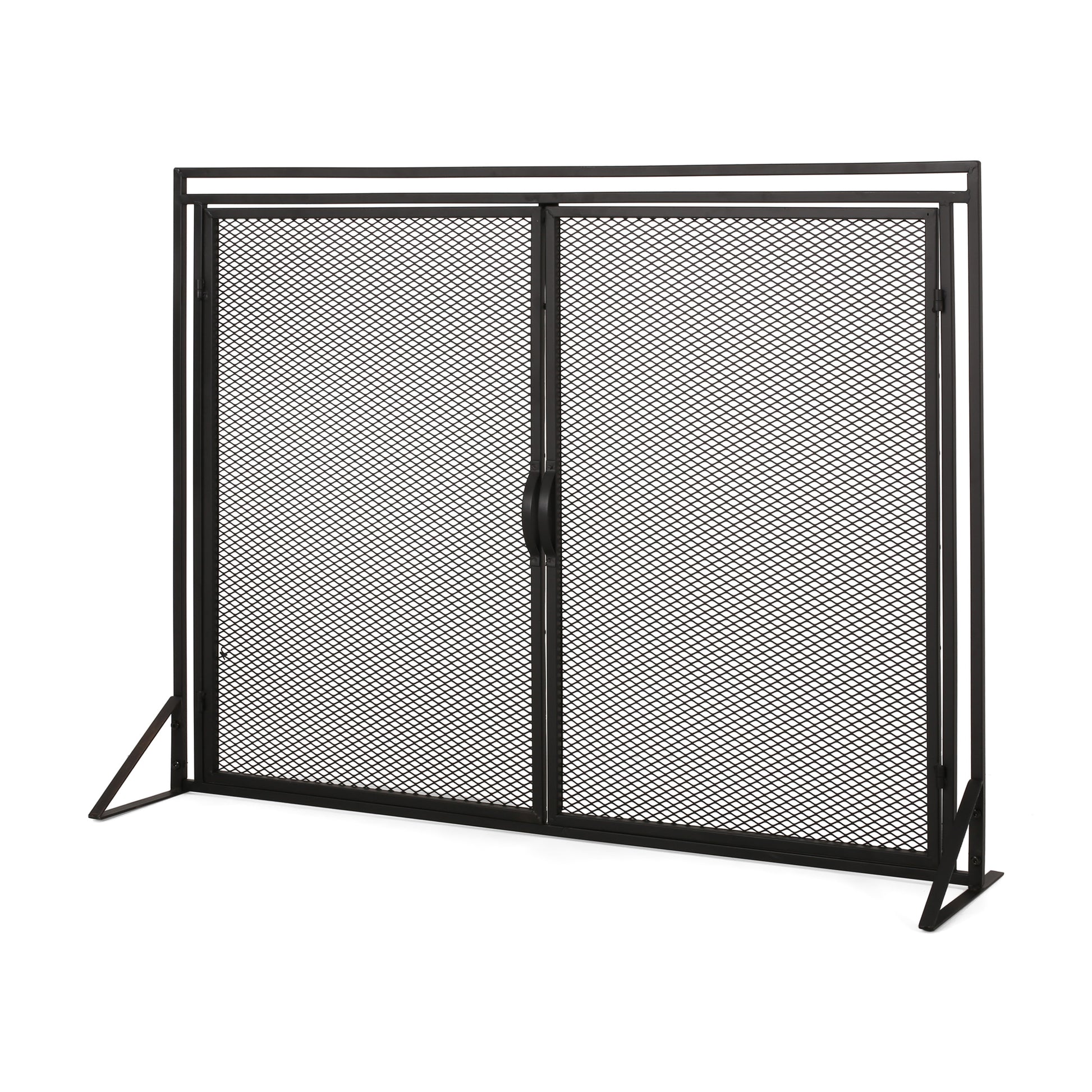 Fireplace Screen Black Iron