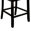 Counter Height Chair With Wooden Legs, Set Of 2, Black Black Wood Fabric