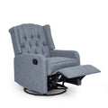 Classic Design, Manual Recliner Chair With 360 Degree Swivel Charcoal Fabric