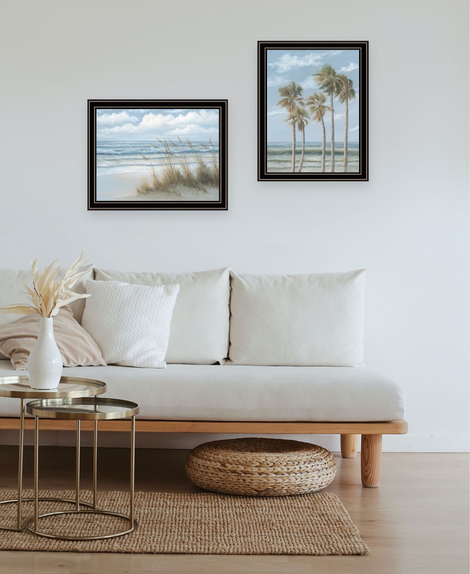 "Winds Of The Ocean Blowing The Palm Trees And Sea Oats" Framed Wall Art For Living Room, Wall Art Print For Home Decor, Bedroom Wall Art By Georgia Janisse Multicolor Wood Paper