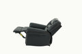 Modern 1Pc Manual Motion Recliner Chair Glider Black Color Bonded Leather Armrest Cushion Seating Living Room Furniture Black Faux Leather Primary Living Space Contemporary,Modern Bonded Leather