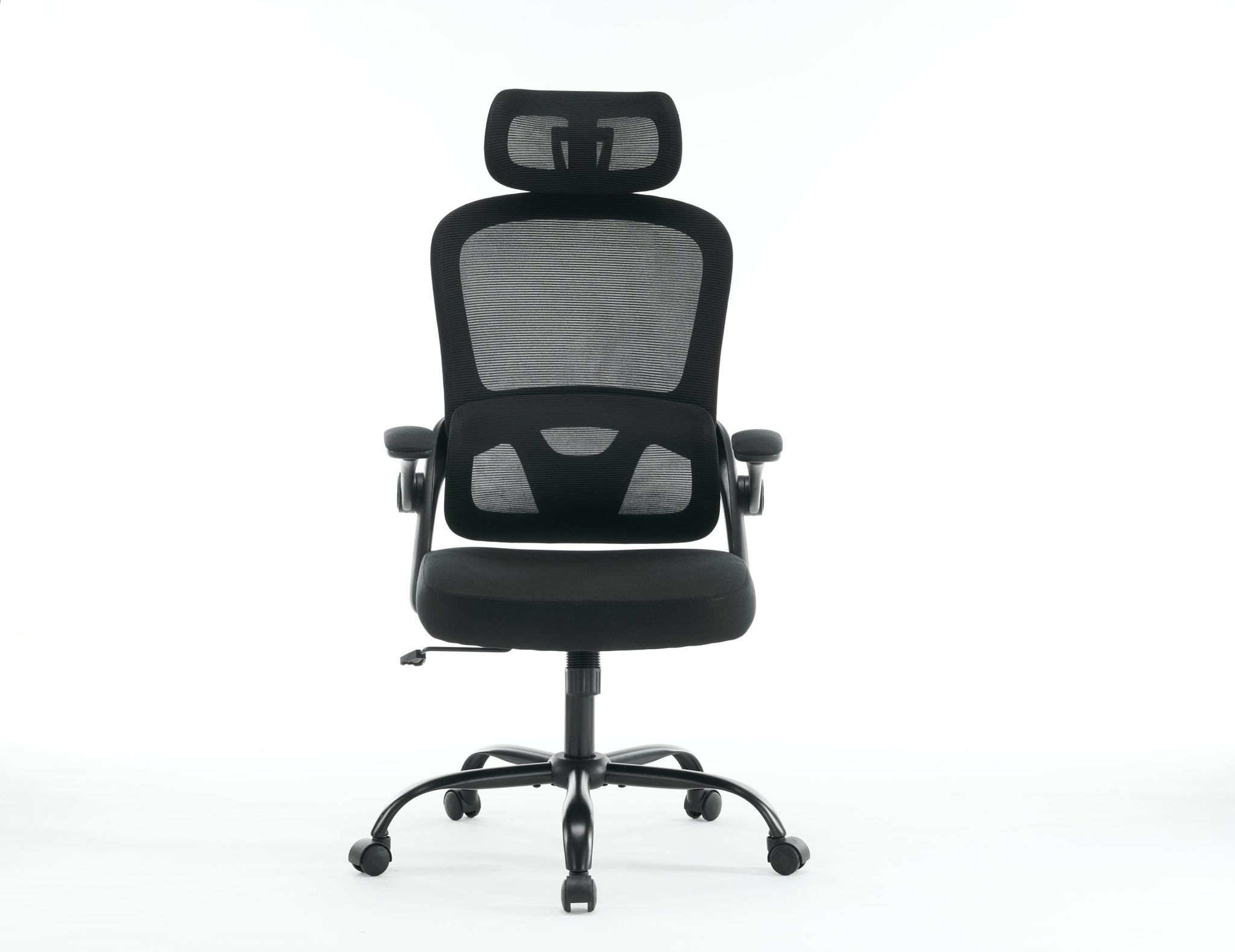 Ergonomic Mesh Office Chair, High Back Desk Chair With 3D Armrests, Up&Down Lumbar Support, Swivel Computer Task Chair With Adjustable 2D Headrest, Tilt Function Black Black Mesh