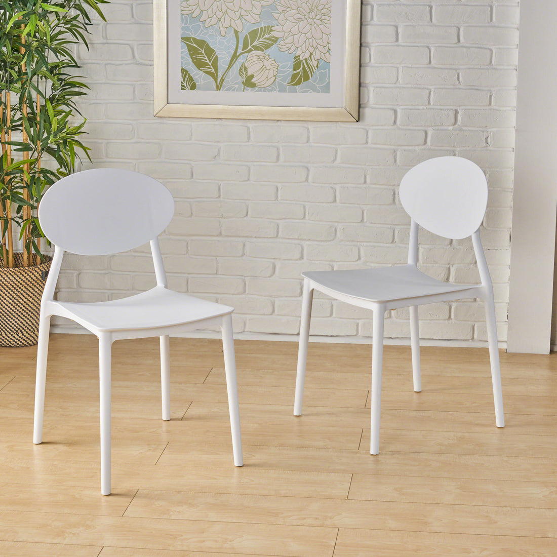 Westlake Injection Molding Pp Chair Set Of 2 White Polypropylene