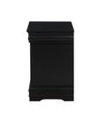 Louis Philippe Black Finish Nightstand Black Synthetic Wood