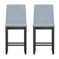 Quaint Gray Gathering Height Stool, Set Of 2 Gray Foam Solid Wood