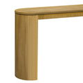 Curved Design Console Table With Unique Vertical Stripe Design ,Suitable For Living Room,Study And Entrance Natural Pine